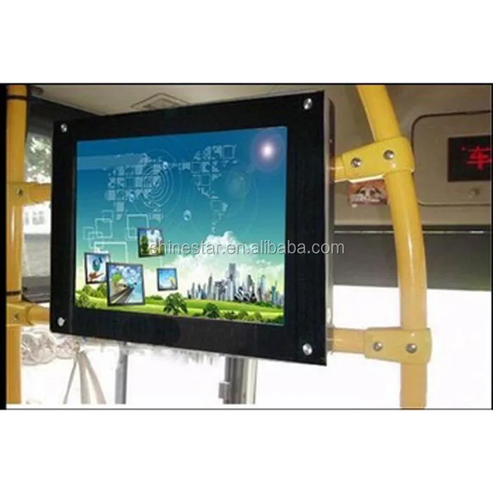 metal frame 19 inch TFT LED vehicle coach metro Bus LCD high bright monitor signage AD display