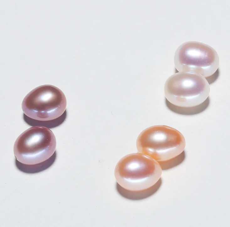 7-8mm rice oval shape 3A grade real cultured wholesale natural freshwater loose teardrop pearl beads bulk