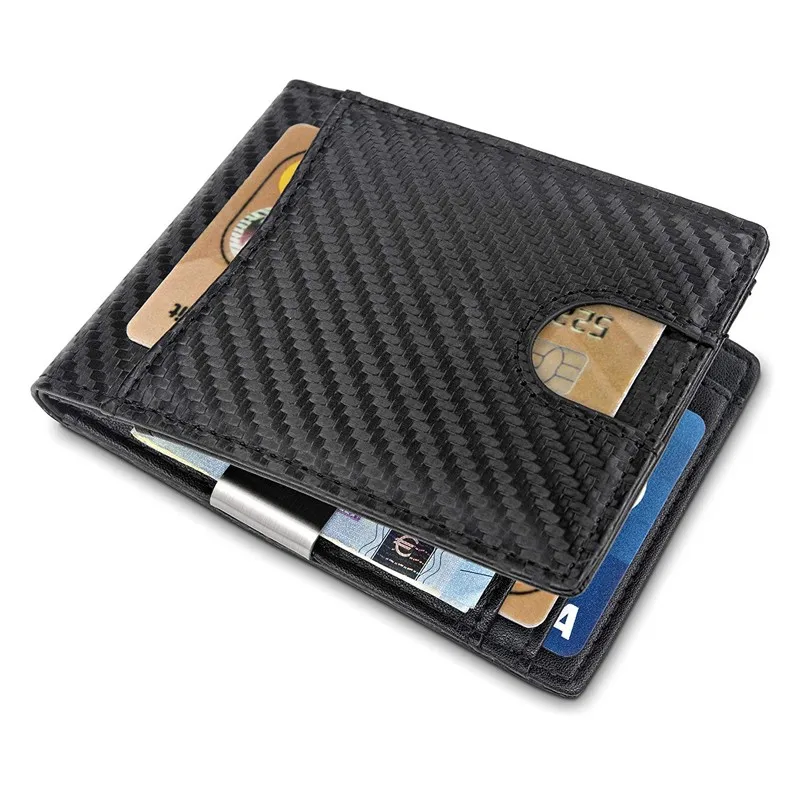 Slim Back and  Front Pocket Wallet for RFID money clip leather  anti theft wallet