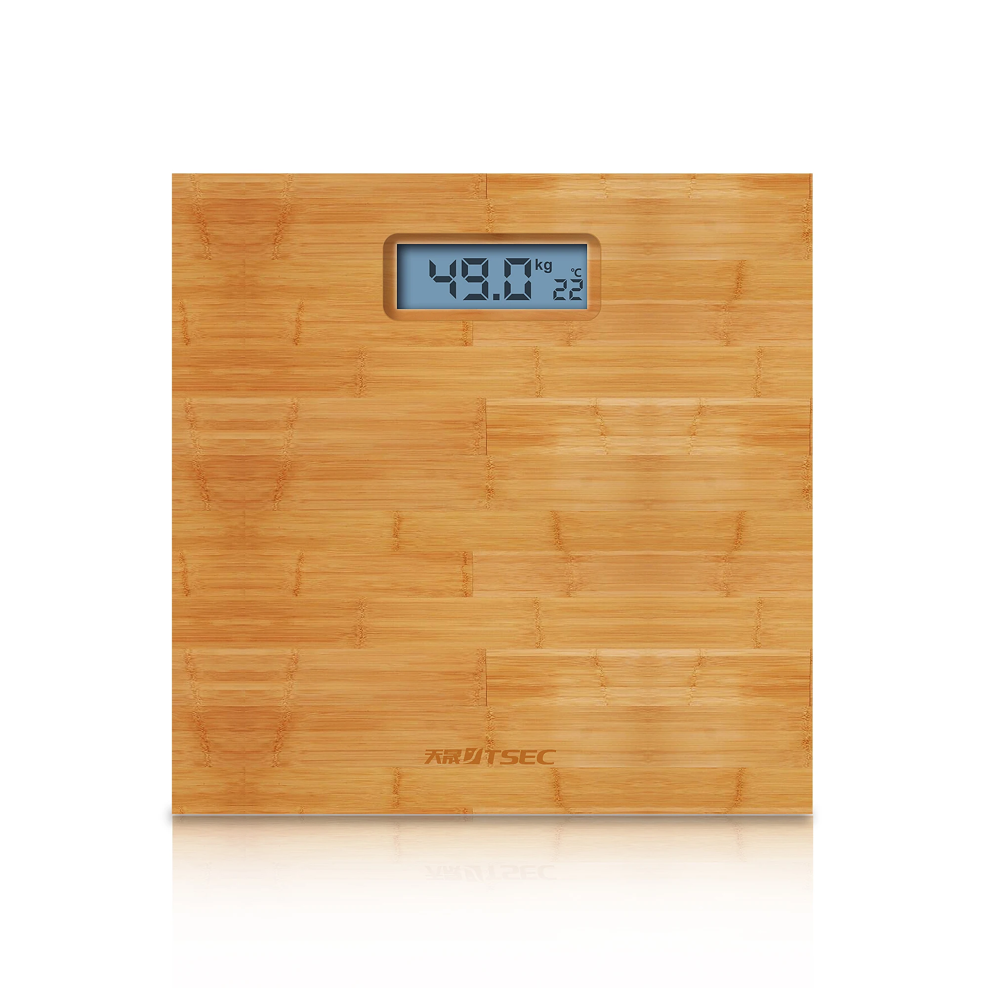 2021 large size wood feel bamboo digital bathroom weighing scale