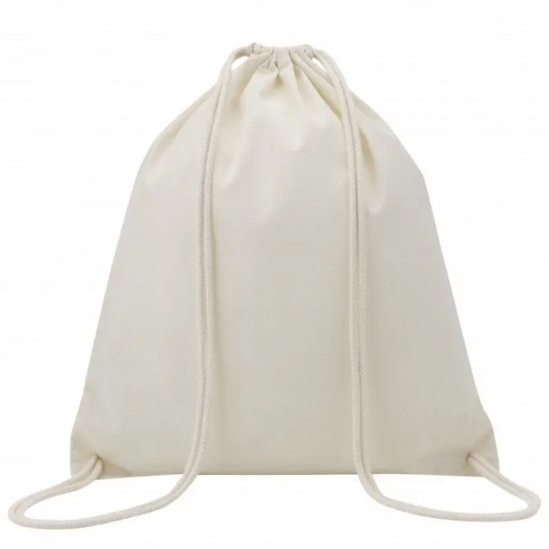 
Eco friendly delicate cotton string shopper cotton fabric drawstring backpack bag 