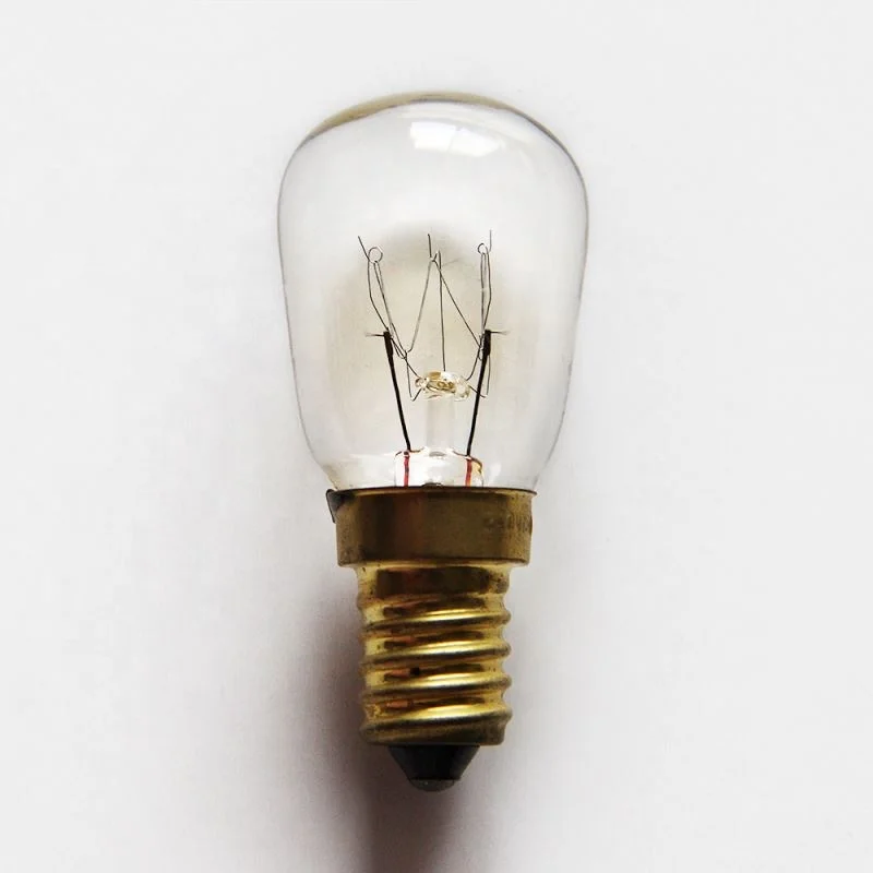 ST26 E14 15W clear color incandescent tube refrigerator light bulb salt lamp