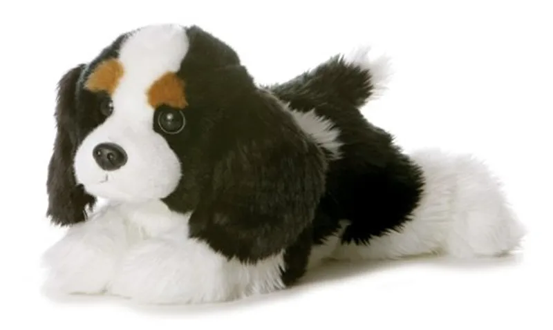 30cm white and brown stuffed Cavalier King Charles dog china plush toys