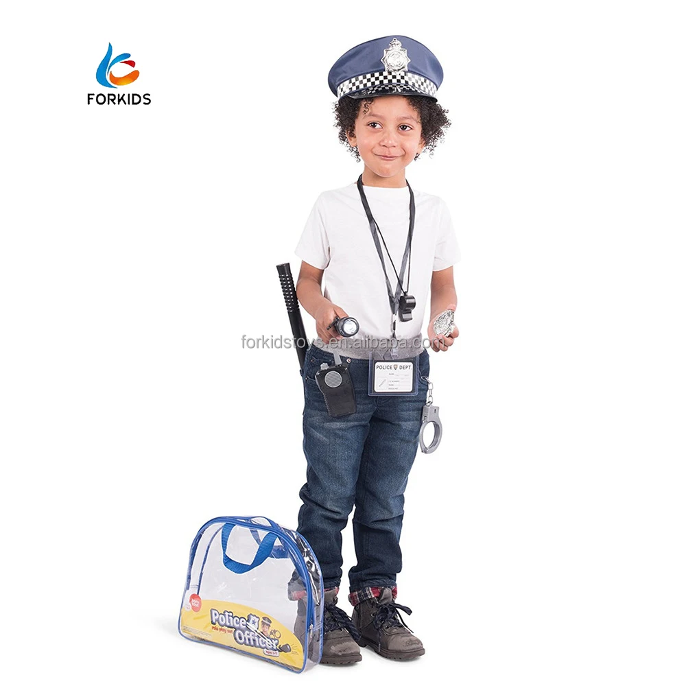 Unique Halloween plastic police toys for kids,kids police play set role play toy10pcs