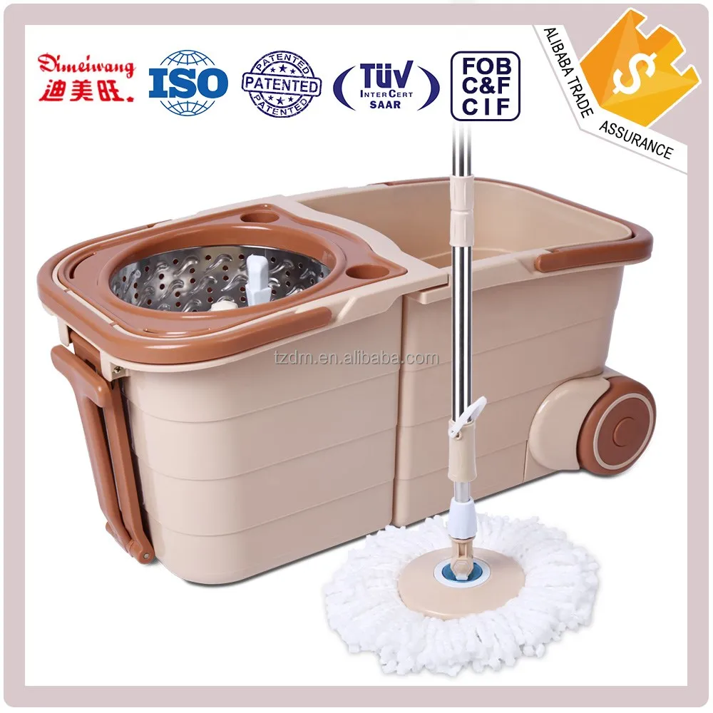 foldable 360 double cleaning mop bucket with wheels