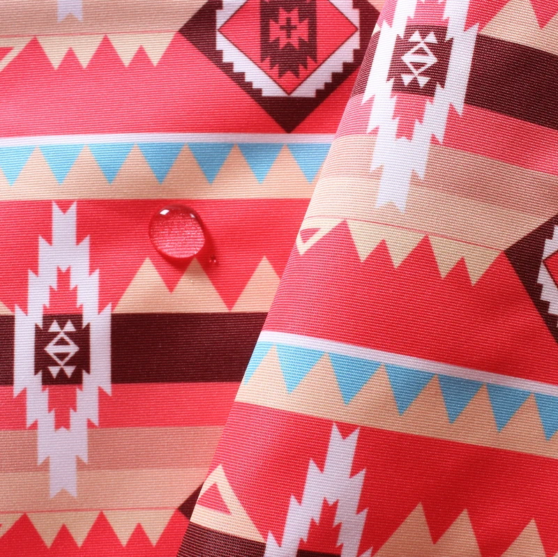 
High quality 320d wet wicking coated polyester taslan fabric with pattern printing 