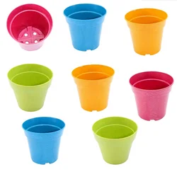 Popular design biodegradable bamboo fiber flower pot with tray