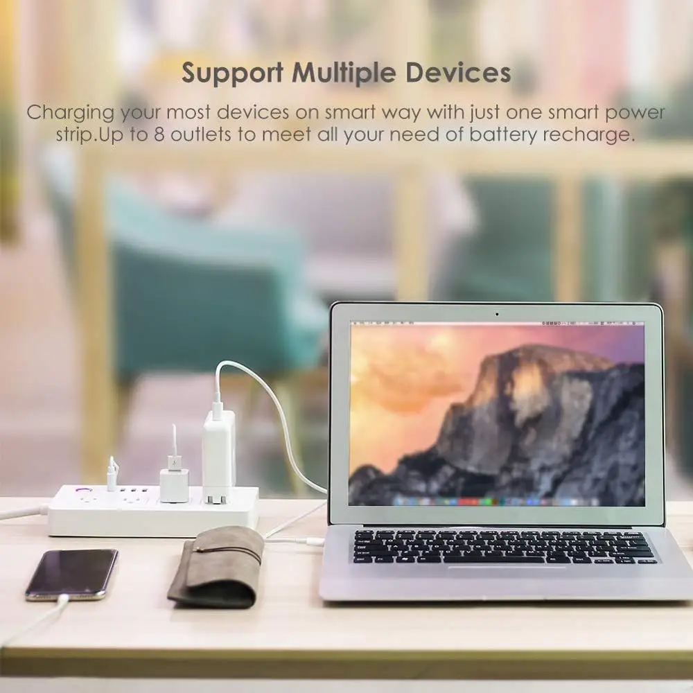 OEM WiFi Smart Power Strip Socket US Extension Cord with 4 Outlets and USB ports