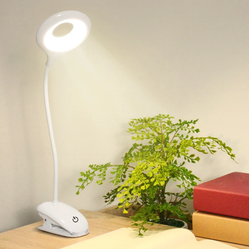 BT-6362 Rechargeable Led Clip on Light, 3 AAA Battery Portable Book Light w/ 3 Brightness Level, 360 Degree Flexible Touch Lamp
