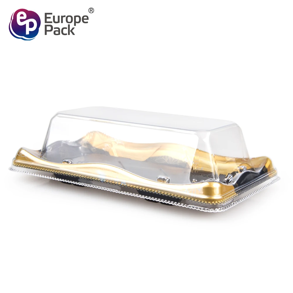 High quality disposable square shape sushi food packing tray with clear lid