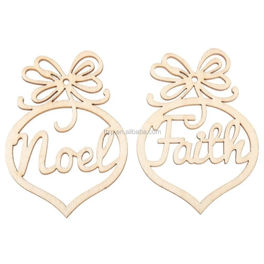 You Love Hope Peace Faith Noel Word Wood Tags Christmas Tree Ornament Party Decoration