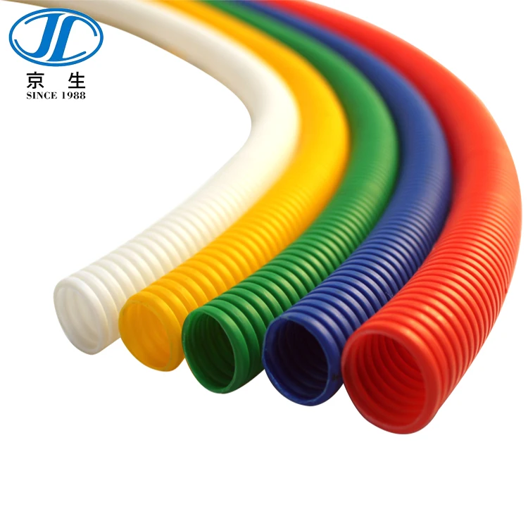 white plastic electrical corrugated conduit pipes