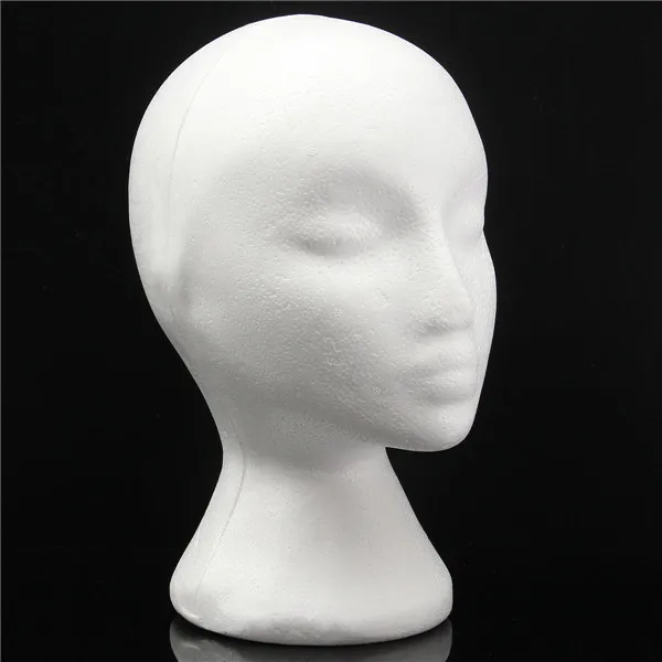 YIPAI Female Styrofoam Mannequin Manikin Head Model Foam Wig Hair