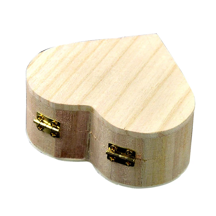 Wholesale Promotional Custom Handcrafted heart shape wooden box