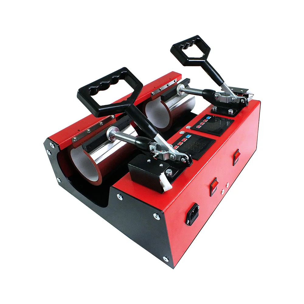 Red Color Double Station LED Screen 11oz Mug Heat Press Machine with CE Approved