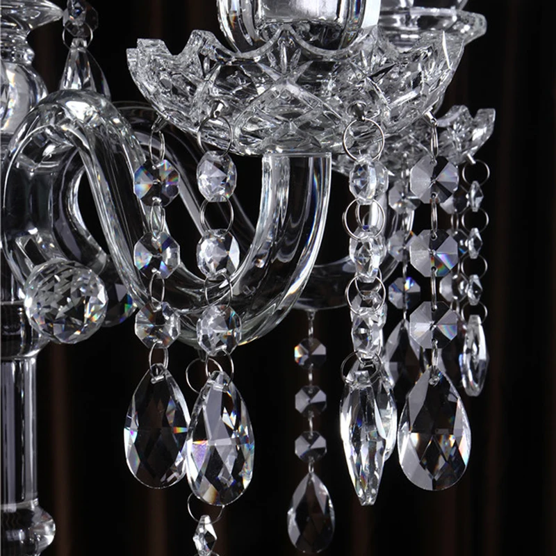 Hot sale! New 5 arms beads crystal glass candelabra centerpiece