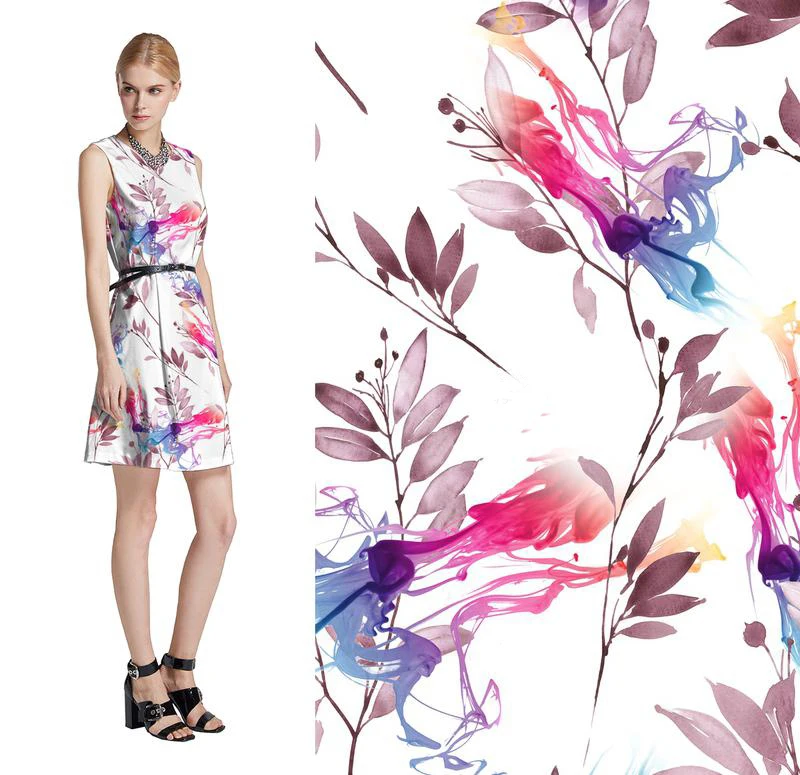 Оптовая продажа, цифровая печать на заказ, шелковая ткань жоржет