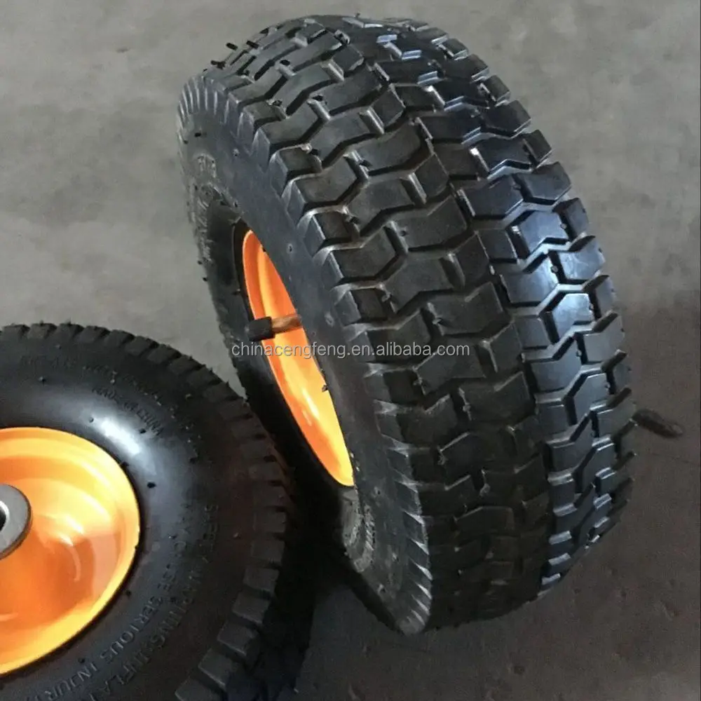 
pneumatic rubber wheel 10x4.00-4 inflatable wheel turf pattern 