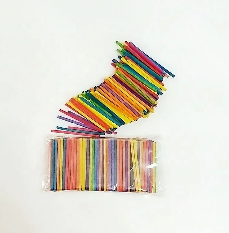 wooden color match sticks for kids DIY handle craft kit