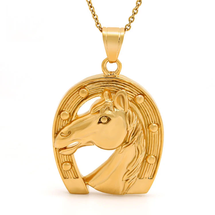 Ожерелье в форме подковы Marlary из нержавеющей стали подвеска виде головы лошади с животными ювелирные изделия