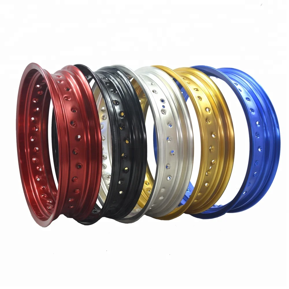 Gold, green, red, blue, 36 spoke motorcycle aluminum wheel rim