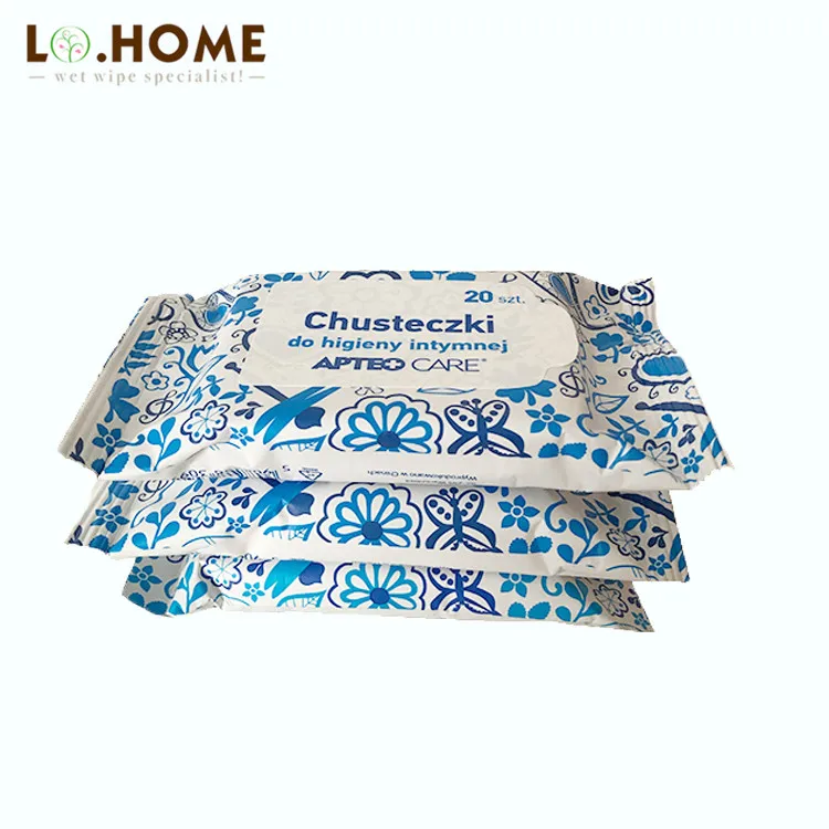 
hot sale female cleaning wet wipes feminine hygiene ph balanced wet wipes intimate hygiene feminine wipes 