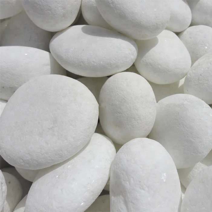 Cobble Pebble Paving snow white stone tumbled rocks cobblestone