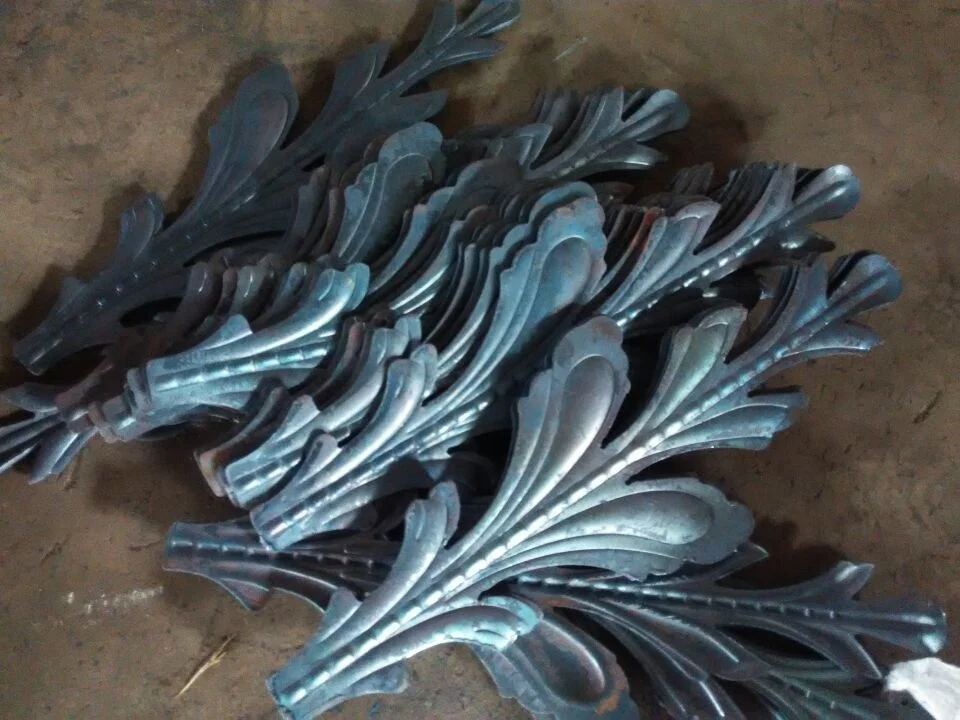 95mm 3mm wholesale wrought iron decoration flowers and leaves components elements