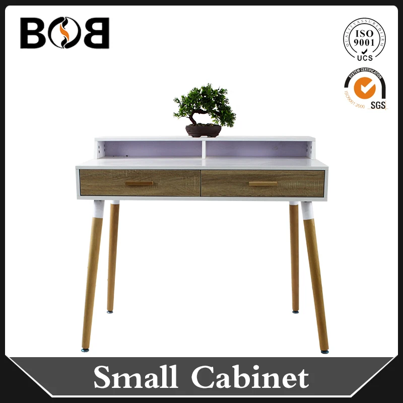 dining table set italian Irish style MDF panel type sideboard small cabinet with two drawers and beech wood legs