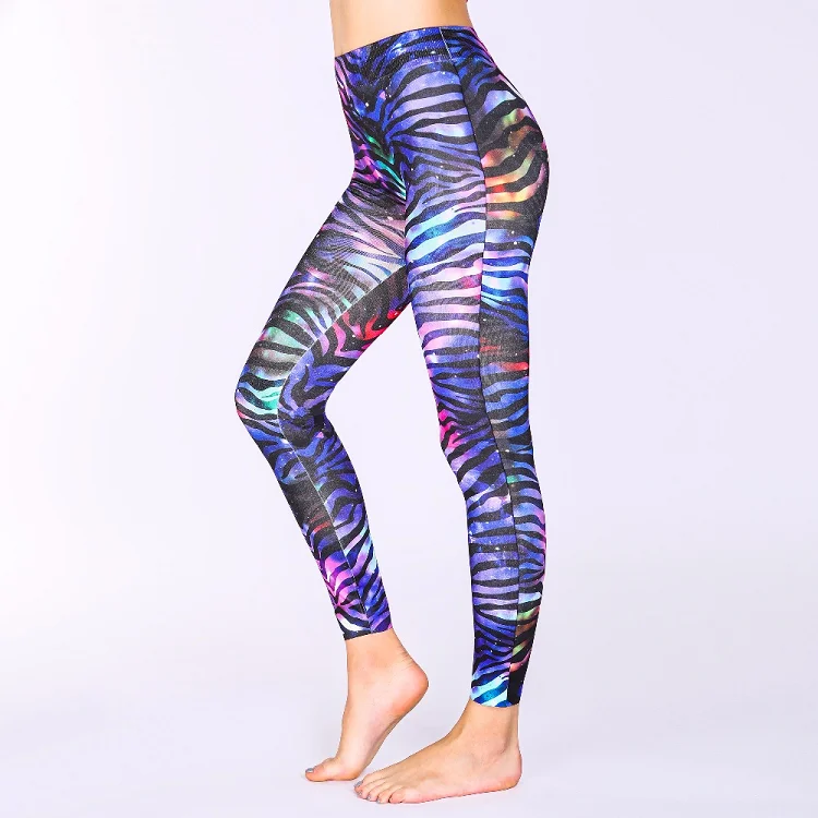 Wholesale Women Yoga Pants Regular Size Wonder Animal Zebra Print Leggings for Women