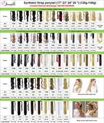 Snoilite High quality 26' synthetic wrap hair extension grey Ponytail hair