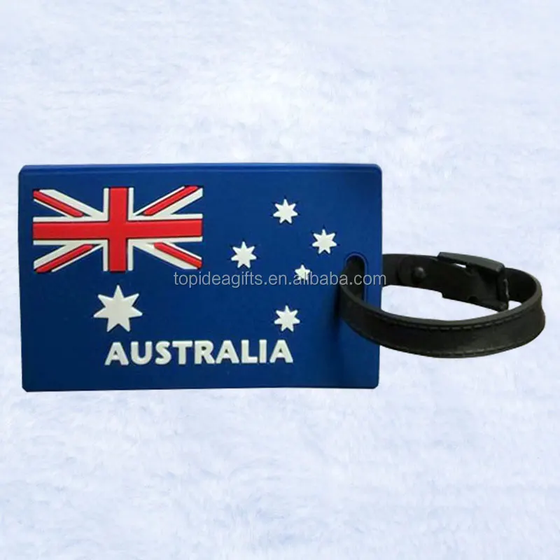Customized national silicone flag tags UK PVC Flag Tags American Flag Luggage and Bag Tags