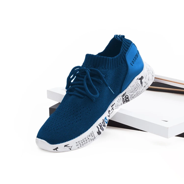 2021 Latest Stylish Soft Sole Knitter Upper Men Gym Sports Shoes Trainers Sneakers