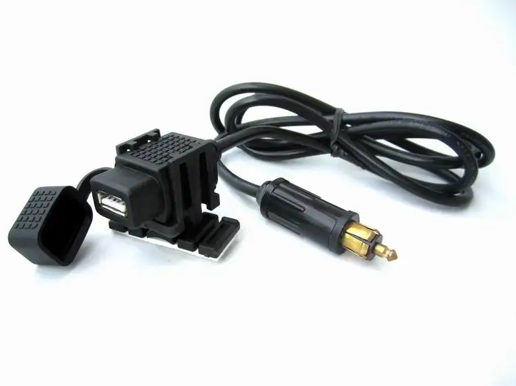 Dual USB Port 12V Waterproof Motorbike Motorcycle Handlebar Charger Adapter Power Supply Socket for Phone GPS MP4