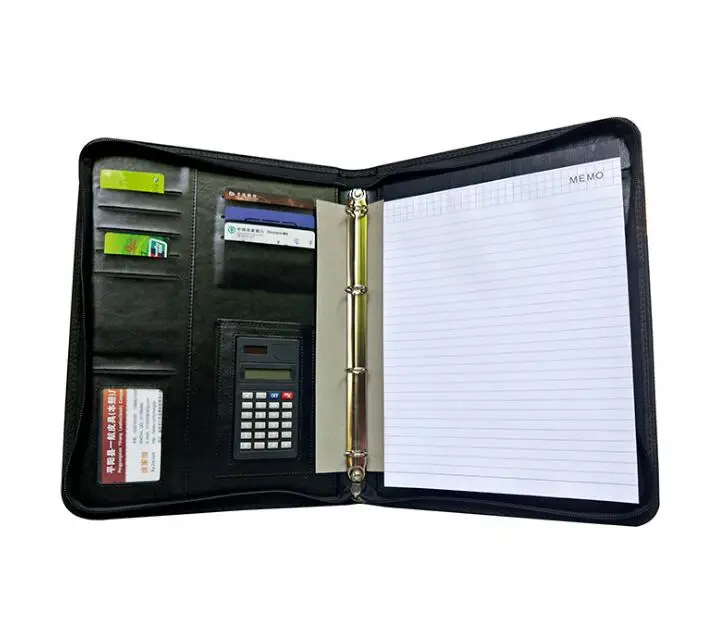 
Custom Made PU Leather A4 File Folder Luxury PU Business Conference Folders With Calculator For Business Man 