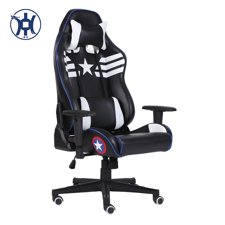 Marvel Style Adjustable Racer Gamer Chair Office Gaming Racing Chair