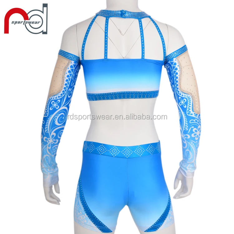 AB crystal Design your own crop top RED cheer leader custom cheerleading uniform