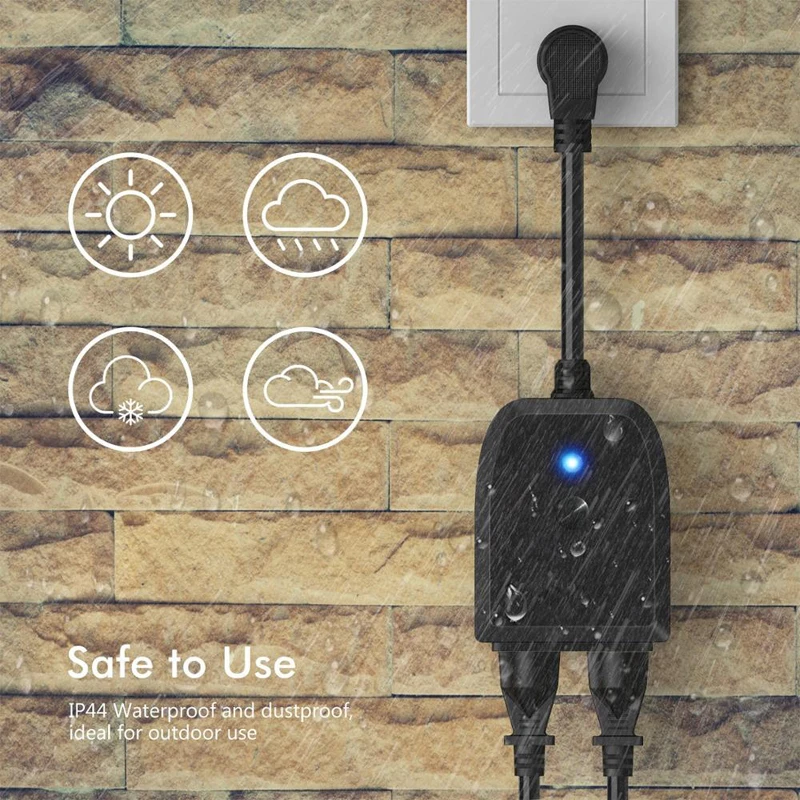 Manufacturer IP44 waterproof Smart Outdoor Plug with Alexa voice control