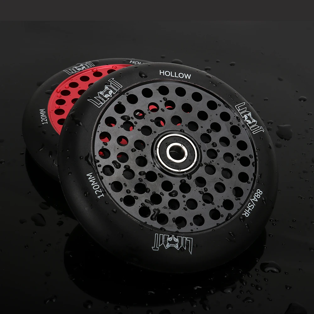 Freestyle pro stunt scooter parts hollow wheels 120mm metal core wheels