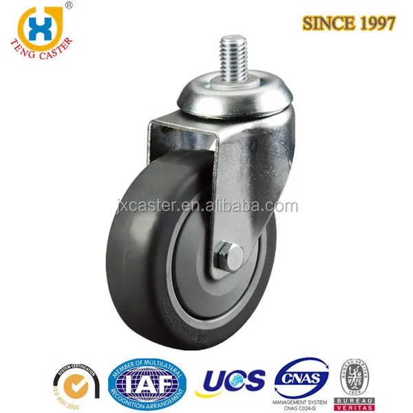 Industrial Medium Duty 5 Inch Caster Wheel Soft TPR Rigid Fixed Castor Wheels 80-120KGS Load Capacity