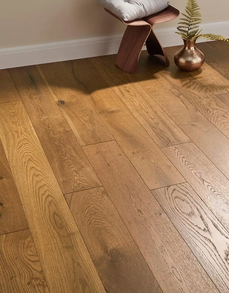 12mm Smoked Deep Wire Brushed Surface old color White Oak Wood Parquet Floor