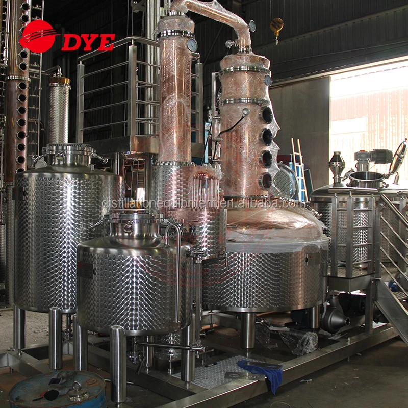 
USA hot saleTurnkey 900L SKID MOUNTED copper stills vodka whisky moonshine distillery 