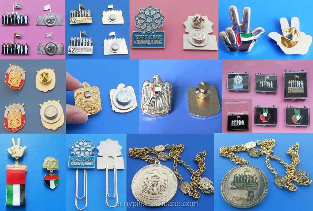 
UAE eagle falcon design round metal paper clip bookmark 