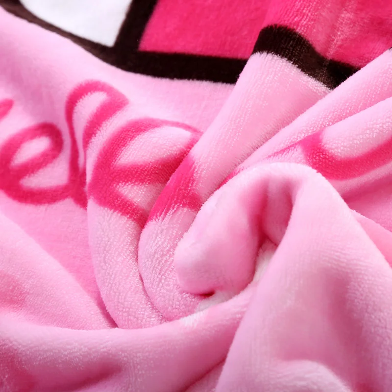 
exporting standard soft comfortable fleece minky winter pink knitted baby blanket 