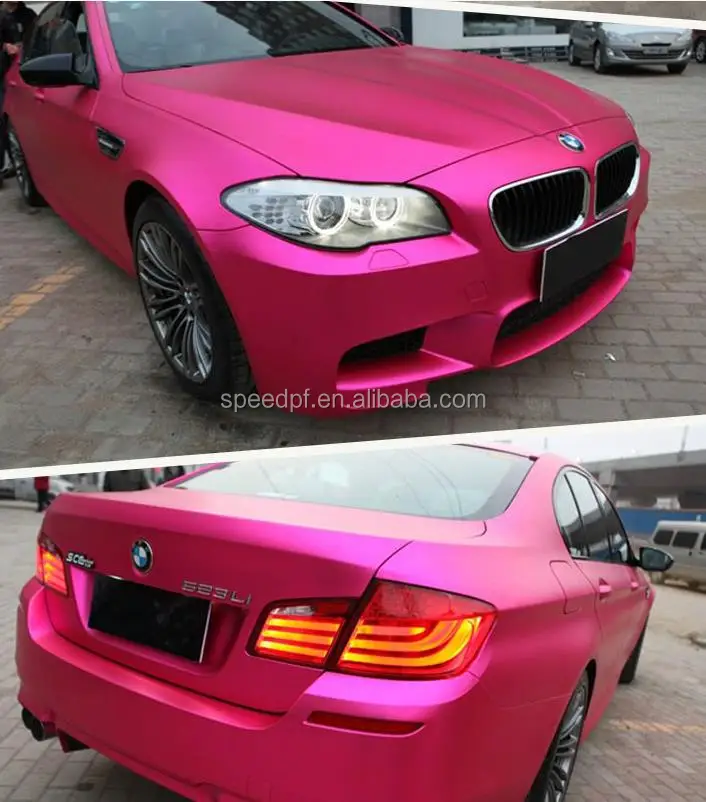 Popular Rose Pink Matte Chrome Metallic Vehicle Body Vinyl Car Wrapping Film