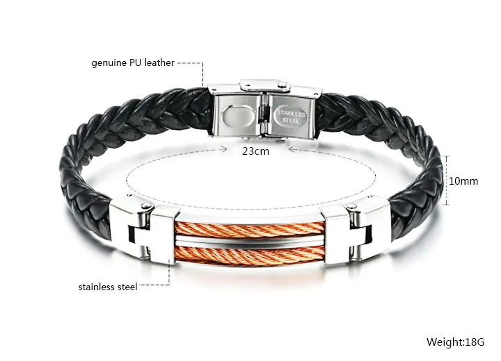 
2018 Genuine Leather Alloy Buckle Man Bracelet Accessories 