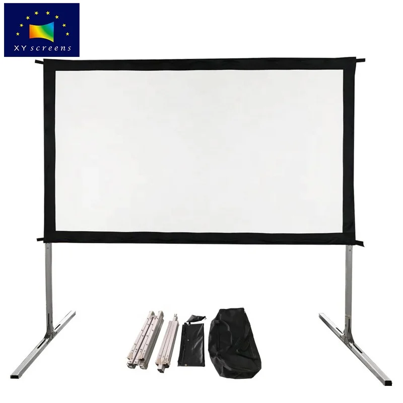 XYSCREENS High Quality Outdoor Fast Folding Portable Front/Rear Projection/Projector Screen 60 inch to 135 inch