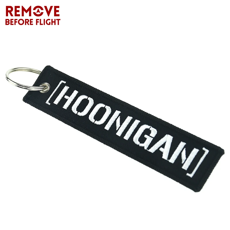 Remove Before Flight Fashion Hoonigan Keychain for Cars and Motorcycles Key Fobs Key Holder Chain Keychains Online shop