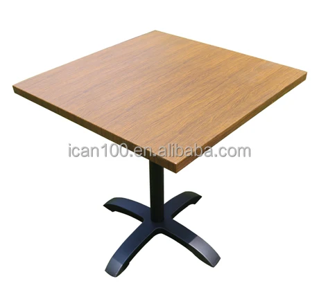 Factory Direct Selling Mahogany Wood Grain Outdoor Aluminium Dining Table