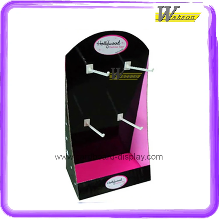
New Product corrugated paper customized counter display with hooks 